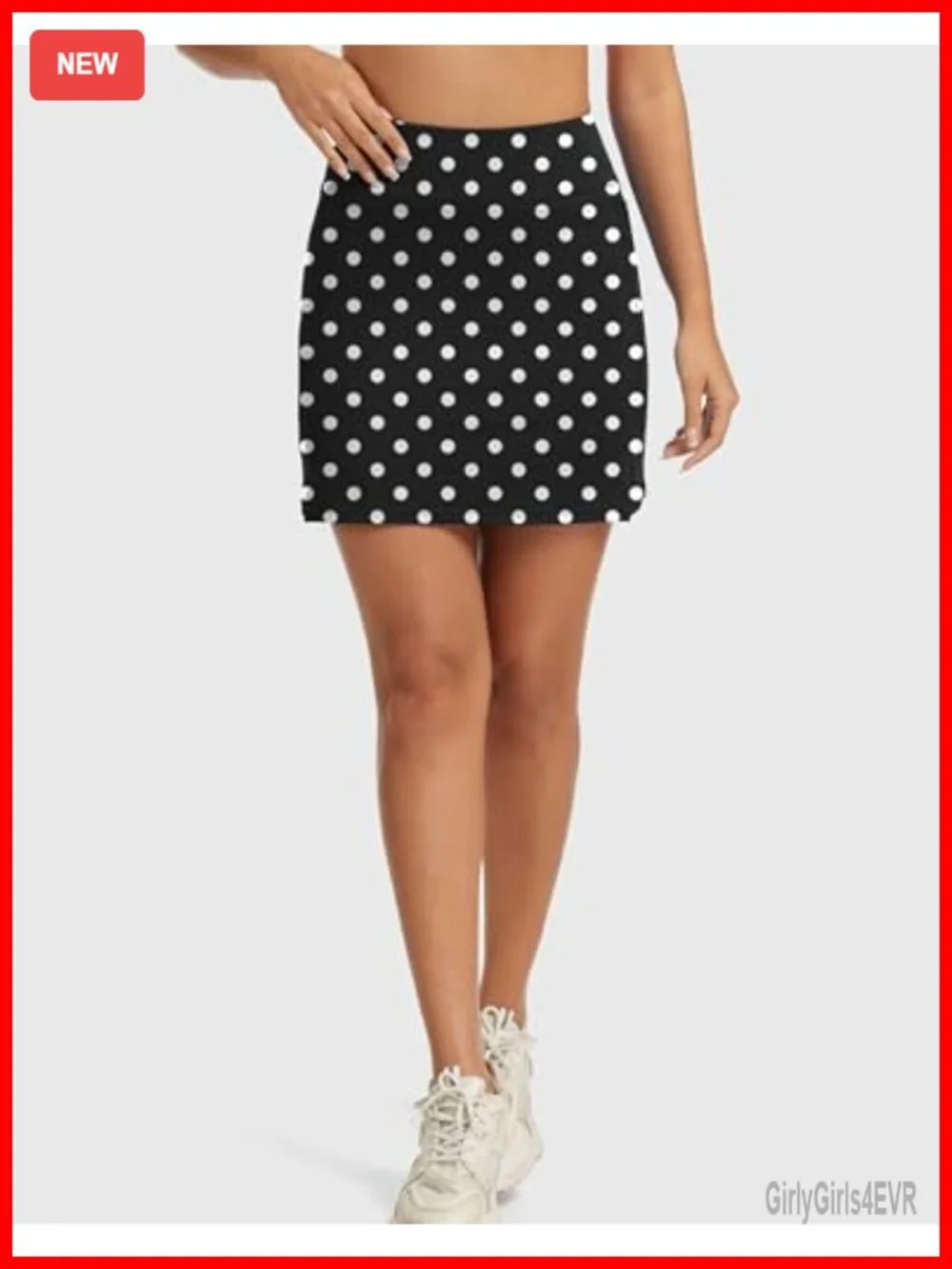 High Waisted Tennis Skort with Built-in Shorts, Side Slit & Pockets